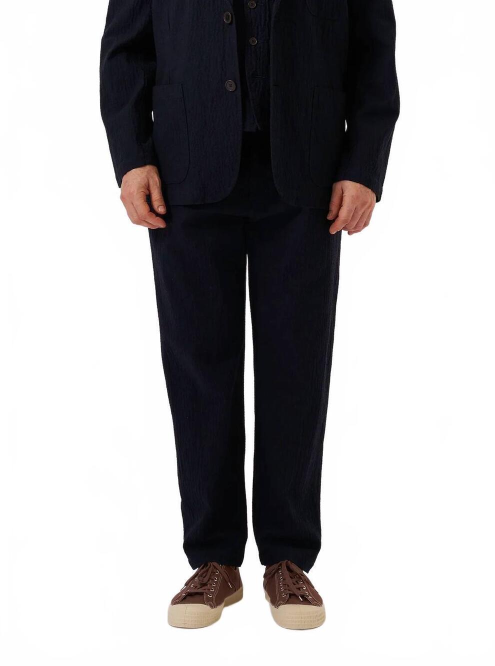 NEW UNIVERSAL WORKS ospina cotton military chino pants in dark navy